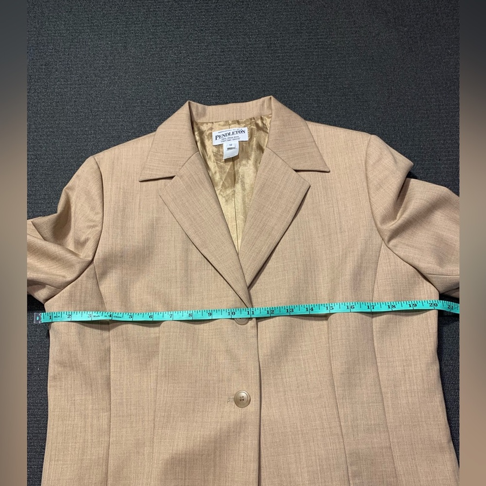 Pendleton 100% Virgin Wool 2 Button Tan Jacket Si… - image 3